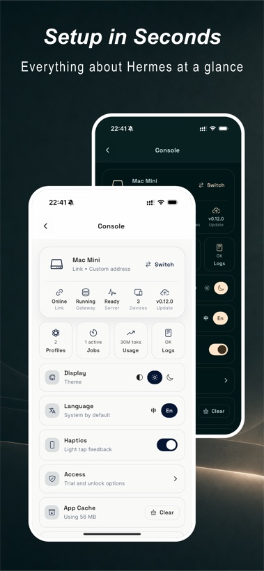 HermesPilot console status overview